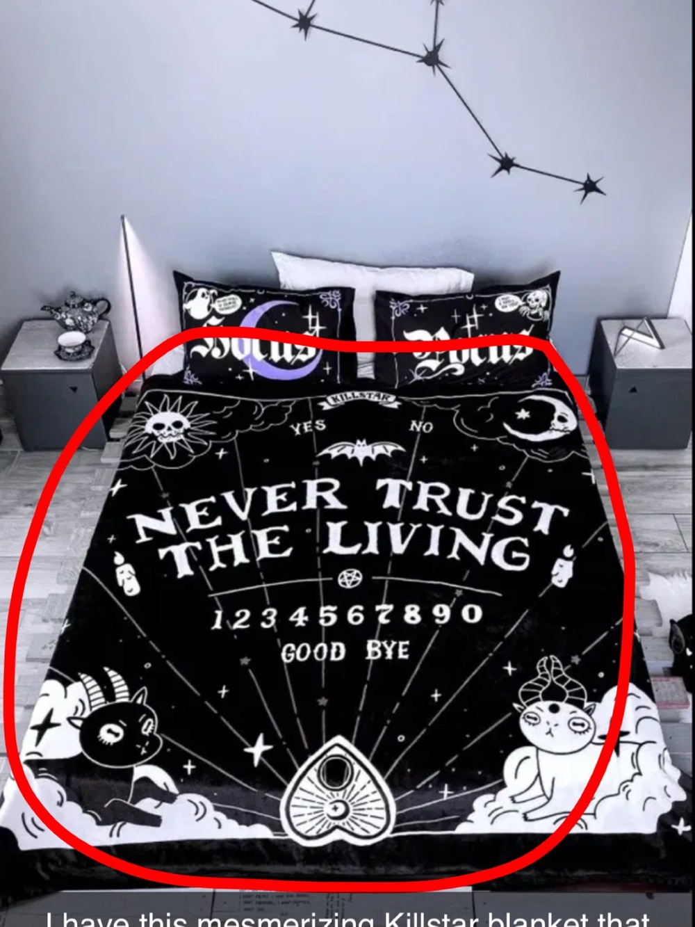 Killstar Blanket "never trust the living"